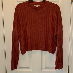 American Eagle Outfitters Cropped Rust Sweater